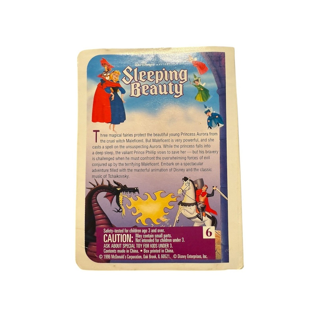 SLEEPING BEAUTY Walt Disney Masterpiece Collection McDonalds Happy Meal Toy 1996 - Picture 4 of 4